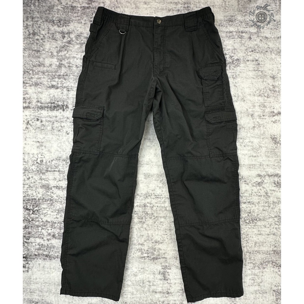 5.11 Tactical Series‎ Cargo Pants Men's 36x32 Black Elastic Waist TAC-143